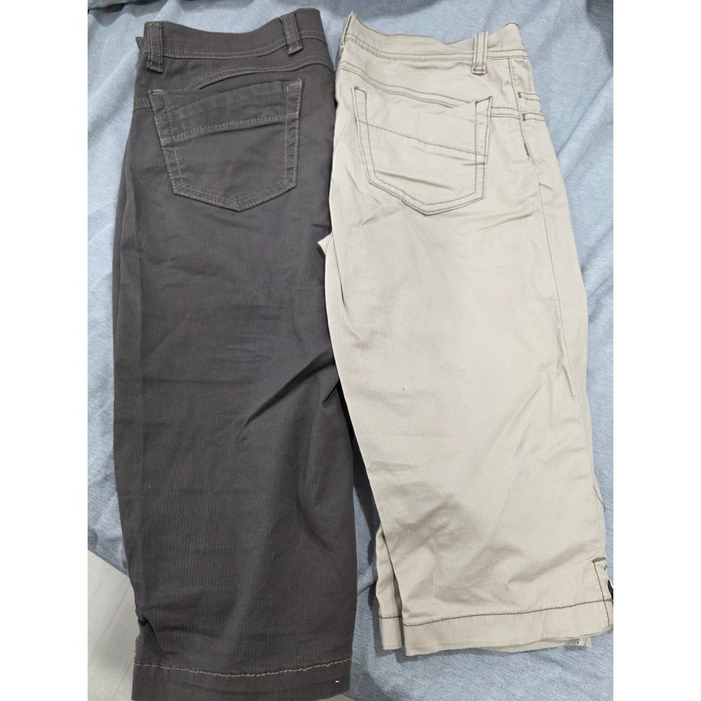No Boundaries Womens Capri Shorts Bundle Khaki Brown Ribbed Cotton